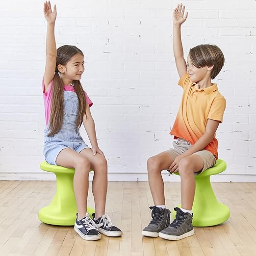 ECR4Kids Twist Wobble Stool, 14in Seat Height, Active Seating, Lime Green