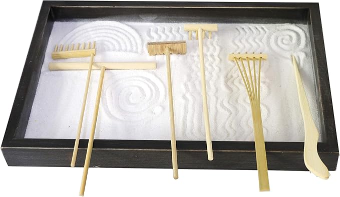 Zen Rake Mini Zen Garden Rakes,Meditation Sand Zen Garden Tools, DIY Rock Zen Garden Kit Sets, Fidget Toy, Zen Garden Accessory,Father's Gift,Man's Gifts,Mother's Gifts (Rake Sets)