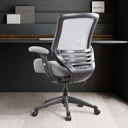 BOLISS 400lbs Ergonomic Office Chair, Home Desk Chair, Adjustable Arms, Super Soft Wide Cushion Big Mesh Chairs (Grey