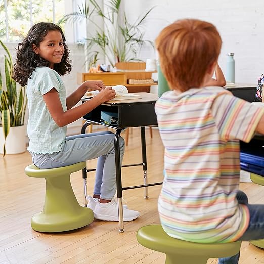 ECR4Kids Twist Wobble Stool, 14in Seat Height, Active Seating, Fern Green