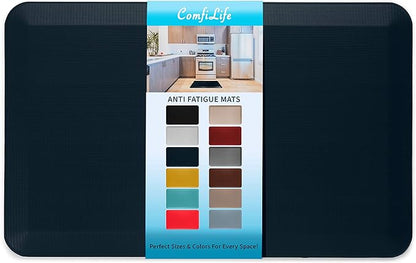 ComfiLife Anti Fatigue Floor Mat – 3/4 Inch Thick Perfect Kitchen Mats for Floor, Standing Desk Mat – Comfort at Home, Office, Garage – Durable – Stain Resistant – Non-Slip Bottom (20" x 32", Navy)