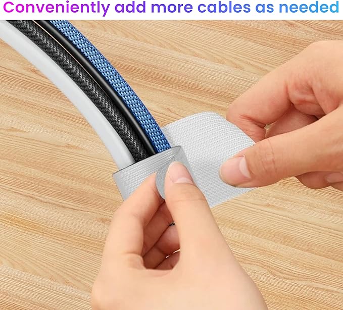 Hook and Loop Cable Ties, Self Adhesive Hook and Loop Cable Straps, Sticky-back Cord Organizer, Cable Clip, Household & Office Essentials, 40Pcs per Pack