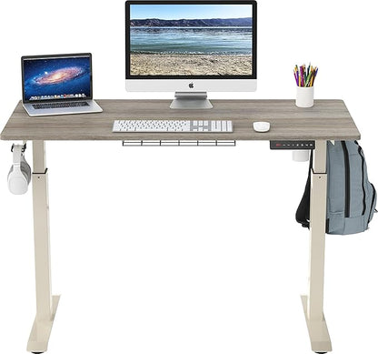 SHW Memory Preset Electric Height Adjustable Standing Desk, 48 x 24 Inches, Maple