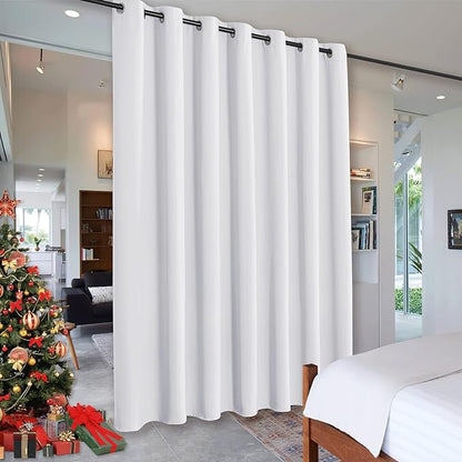 RYB HOME Extra Long Curtains Light Block Soundproof Privacy Blinds for Home Theater Office Backdrop Dining Living Room Patio Door Large Window Ceiling to Floor Drapes, W 8.3 x T 11 ft, Greyish White