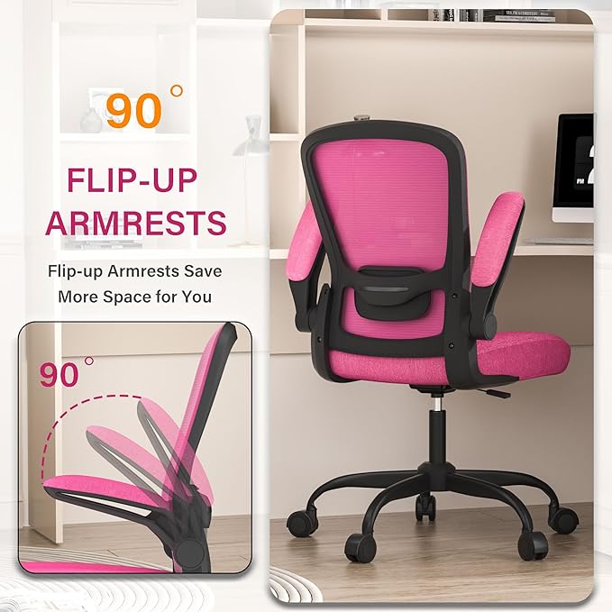 Office Chair, Ergonomic Desk Chair with Adjustable Lumbar Support, High Back Mesh Computer Chair with Flip-up Armrests-BIFMA Passed Task Chairs, Executive Chair for Home Office