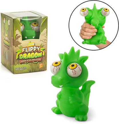 IPIDIPI TOYS Flippy Dragon Squishy Eye Popping - Squeeze Fidget Toy for Stress Relief - Sensory Play Anxiety Reducer - Ideal for Kids with ADHD and Autism - Perfect Dinosaur Gift for Boys and Girls