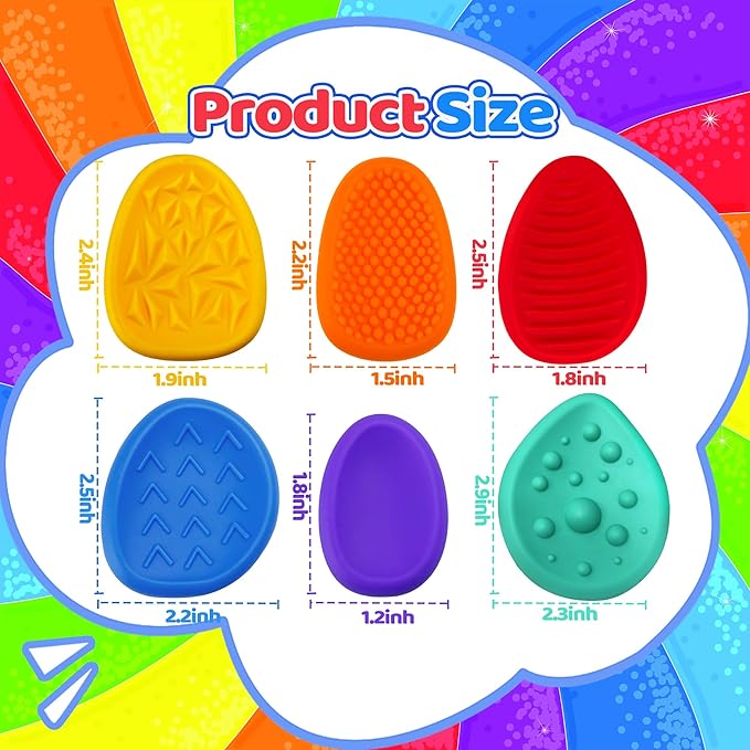 Sensory Fidget Toys for Kids Adults 12 PC Silicone Worry Stone Travel Toy for Autism ADHD Teens Calm Down Quiet Anxiety Fidgets for Classroom Stress Toy Christmas Stocking Stuffer Gift for Kid Toddler