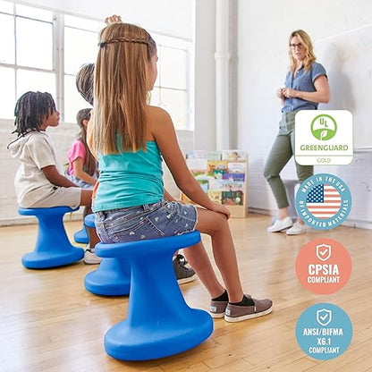 ECR4Kids Twist Wobble Stool, 14in Seat Height, Active Seating, Blue