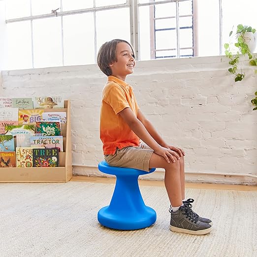 ECR4Kids Twist Wobble Stool, 14in Seat Height, Active Seating, Blue