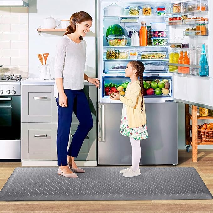 HappyTrends Kitchen Floor Mat Anti-Fatigue Kitchen Rug,Waterproof Non-Slip Kitchen Mats and Rugs Heavy Duty Ergonomic Comfort Rug for Kitchen,Office,Sink