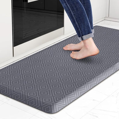 Mattitude Kitchen Mat Cushioned Anti-Fatigue Floor Mat Waterproof Non-Slip Mats and Rugs Standing and Comfort Desk Mats for House Sink Office Laundry (Light Grey, 17.3"x39")