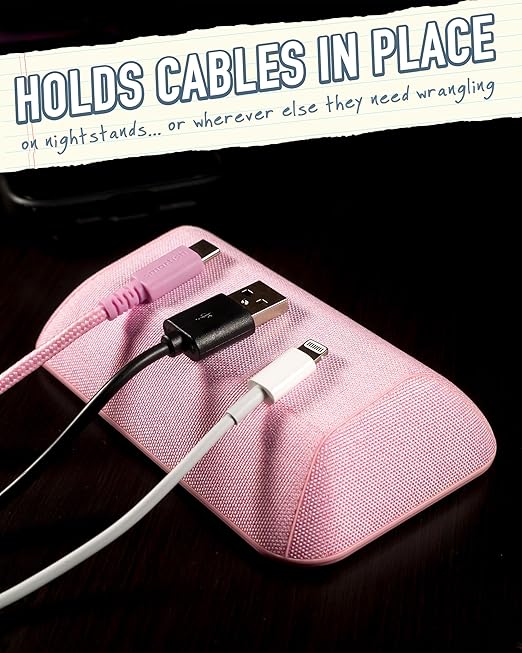 Smartish Magnetic Cord Holder - Bigger Cable Wrangler Organizer with Magnet Clips for Charger Management on Desktop, Nightstand, or Side Table - Holds 6+ Cables - I'm Blushing