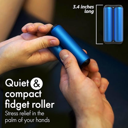 ONO Roller - Handheld Fidget Toy for Adults | Help Relieve Stress, Anxiety, Tension | Promotes Focus, Clarity | Compact, Portable Design (Full Size/Aluminum, Sapphire)