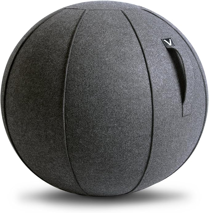 Vivora Luno Premium Ergonomic Sitting Ball Chair, Felt, Standard Size (22 to 24 inches), for Home Offices, Balance Training, Yoga Ball, Posture Improvement