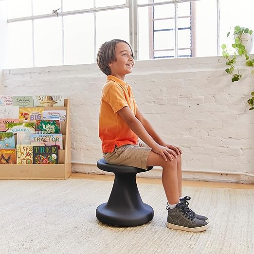 ECR4Kids Twist Wobble Stool, 14in Seat Height, Active Seating, Black