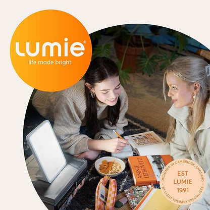 Lumie Mini Lamp - Portable Light Therapy - 10,000 Lux at 4.7 Inches - for Energy & Alertness Support - 9.5 x 6.3 Inches - Perfect for Work & College