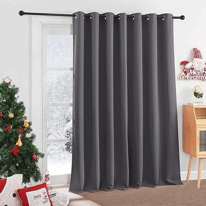 RYB HOME Gray Curtains Blackout - Light Glare Block Energy Saving Patio Sliding Glass Door Curtains Vertical Blind Divide Living Space for Share Apartment School Dorm Office, 100 x 120, Grey