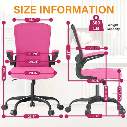 Office Chair, Ergonomic Desk Chair with Adjustable Lumbar Support, High Back Mesh Computer Chair with Flip-up Armrests-BIFMA Passed Task Chairs, Executive Chair for Home Office