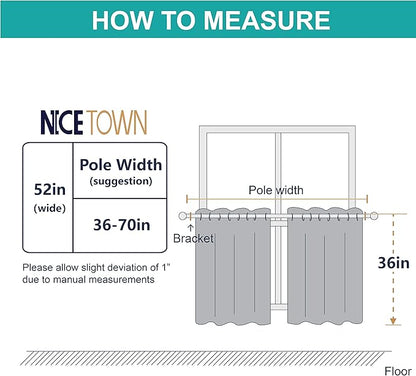 NICETOWN Small Kitchen Window Drapes - Thermal Insulated Blackout Window Curtains Grommet Panels for Dorm/Bathroom (2 PCs, Navy Blue, 52 Width x 36 inches Length 1.2 inches Header)