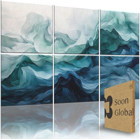 Acoustical Wall Panels, 72 X 48 Inches Art Acoustic Panels, Decorative Acoustic Panels, Acoustic Wall Panels, Sound Absorbing Wall Art, Aqua Dreams