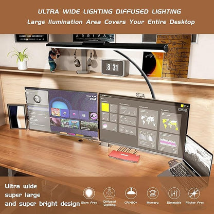 LED Desk Lamps for Home Office Eye-Caring Architect Lamp with Clamp 3 Colors 10 Brightness Adjustable Gooseneck Table Light with Key Control Workbench LED Reading Lamp