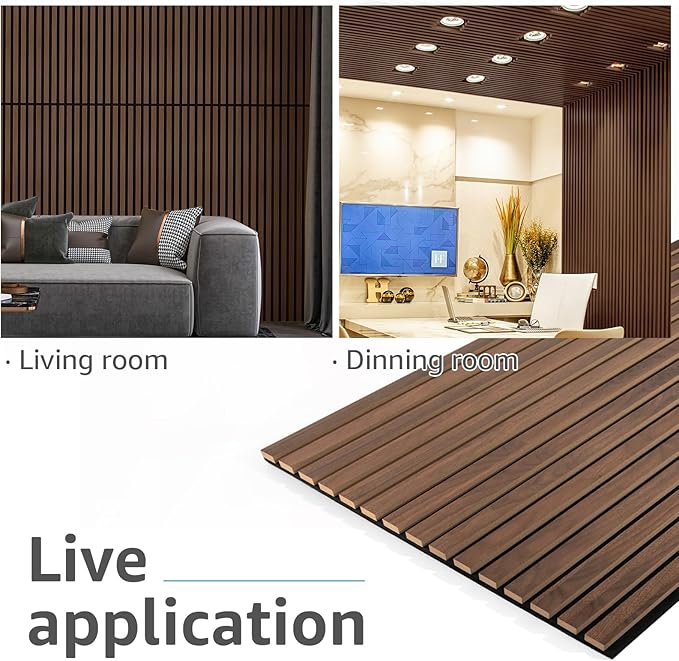 Art3d A31118 3D Wall Panels, 4pcs-47.2＊23.6in, Dark Walnut