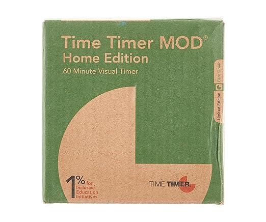 TIME TIMER Home MOD - 60 Minute Kids Visual Timer Home Edition - for Homeschool Supplies Study Tool, Timer for Kids Desk, Office Desk and Meetings with Silent Operation (Fern Green)