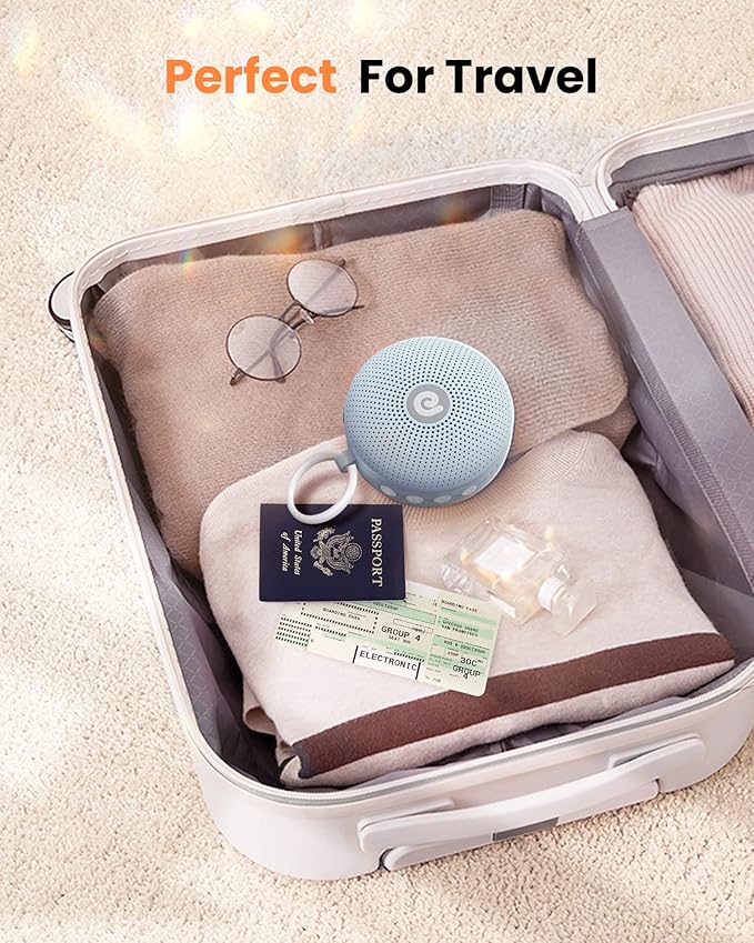 Dreamegg White Noise Machine - Portable Sound Machine for Baby Adult, Features Powerful Battery, 21 Soothing Sound, Noise Canceling for Office & Sleeping, Sound Therapy for Home, Travel(2Light Blue)