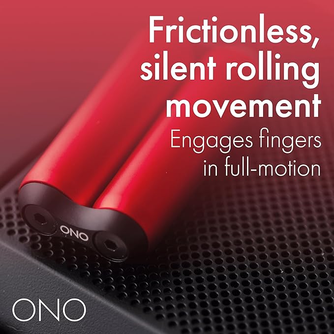 ONO Roller - Handheld Fidget Toy for Adults | Help Relieve Stress, Anxiety, Tension | Promotes Focus, Clarity | Compact, Portable Design (Junior Size/Aluminum, Red)