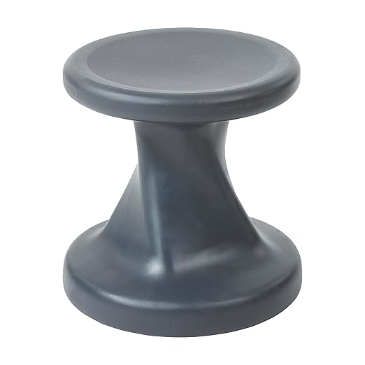 ECR4Kids Twist Wobble Stool, 14in Seat Height, Active Seating, Dark Grey