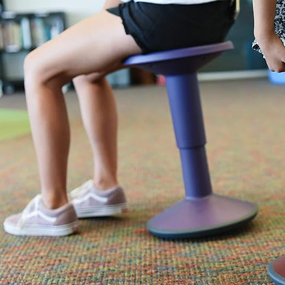 ECR4Kids SitWell Wobble Stool, Adjustable Height, Active Seating, Eggplant