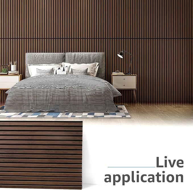 Art3d A31118 3D Wall Panels, 4pcs-47.2＊23.6in, Dark Walnut