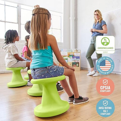 ECR4Kids Twist Wobble Stool, 14in Seat Height, Active Seating, Lime Green