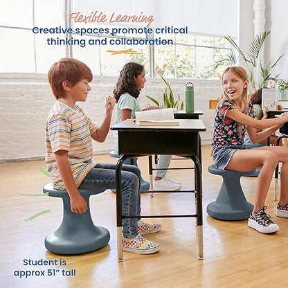 ECR4Kids Twist Wobble Stool, 14in Seat Height, Active Seating, Dark Grey