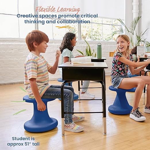 ECR4Kids Twist Wobble Stool, 14in Seat Height, Active Seating, Navy