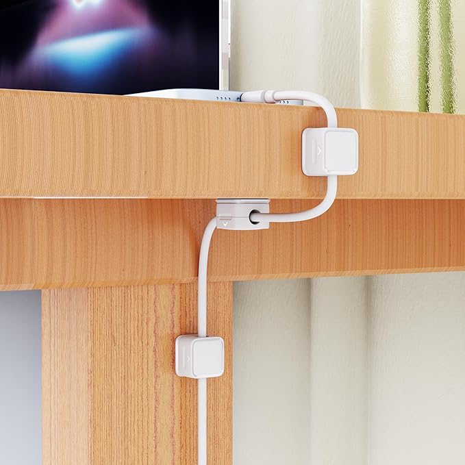 Cord Organizer Holder, 8 Pack Magnetic Desk Cable Clips Management, Hide Phone Charging Cable Keeper, Strong Adhesive Wire Charger Holder for Nightstand, Kitchen Appliances, Office Supplies