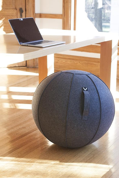 Vivora Luno Premium Ergonomic Sitting Ball Chair, Felt, Standard Size (22 to 24 inches), for Home Offices, Balance Training, Yoga Ball, Posture Improvement