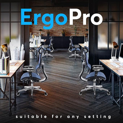 Oline ErgoPro Ergonomic Office Chair - Rolling Desk Chair with 4D Adjustable Armrest, 3D Lumbar Support and Blade Wheels - Mesh Computer Chair, Gaming Chairs, Executive Swivel Chair (Navy Blue)