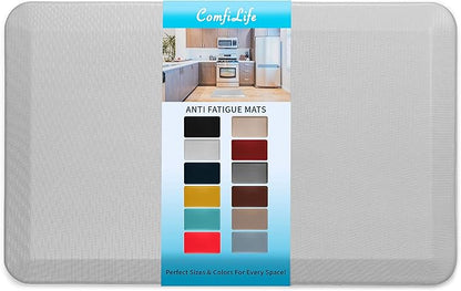 ComfiLife Anti Fatigue Floor Mat – 3/4 Inch Thick Perfect Kitchen Mat, Standing Desk Mat – Comfort at Home, Office, Garage – Durable – Stain Resistant – Non-Slip Bottom (20" x 39", Silver)