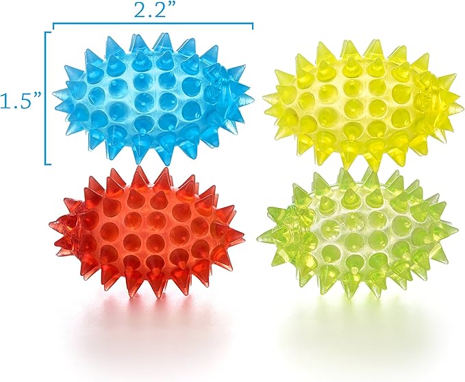 Spiky Balls Stim Toy 4 Pcs Set, Picking Desk Fidgets for Kids & Adults, ADHD Autism, Sensory Fidget Toys for School, Stress Relief and Boost Focus