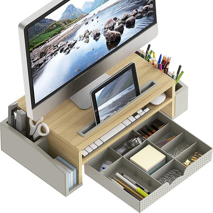 Simple Houseware Desk Monitor Stand Riser with Adjustable Organizer tray