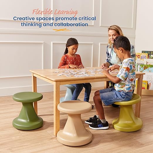 ECR4Kids Twist Wobble Stool, 14in Seat Height, Active Seating, Sand