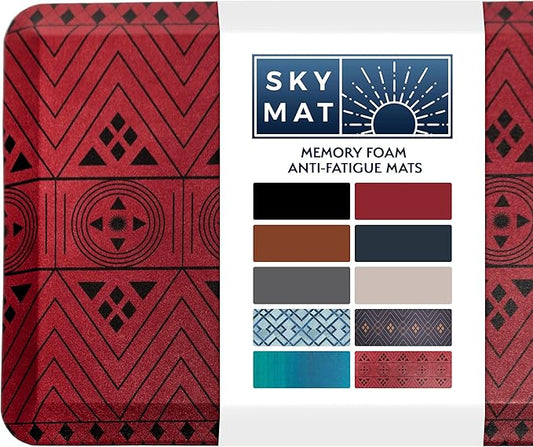 Sky Solutions Anti Fatigue Floor Mat - 3/4" Thick Cushioned Kitchen Rug, Standing Desk Mat - Comfort at Home, Office, Garage - Non Slip, Durable and Stain Resistant (20" x 39", Sedona Red)