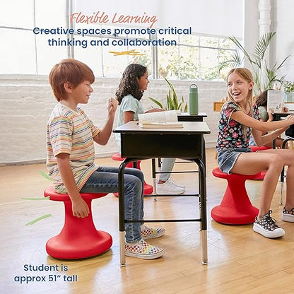 ECR4Kids Twist Wobble Stool, 14in Seat Height, Active Seating, Red