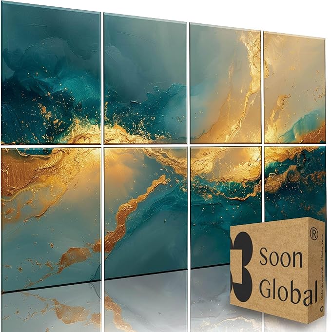 Acoustical Wall Panels, 48 X 32 Inches Art Acoustic Panels, Decorative Acoustic Panels, Acoustic Wall Panels, Sound Absorbing Wall Art, Oceanic Gleam