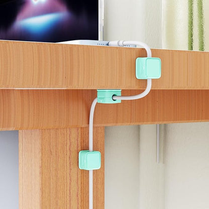 Cord Organizer Holder, 6 Pack Magnetic Desk Cable Clips Management, Hide Phone Charging Cable Keeper, Strong Adhesive Wire Charger Holder for Nightstand, Kitchen Appliances, Office Supplies