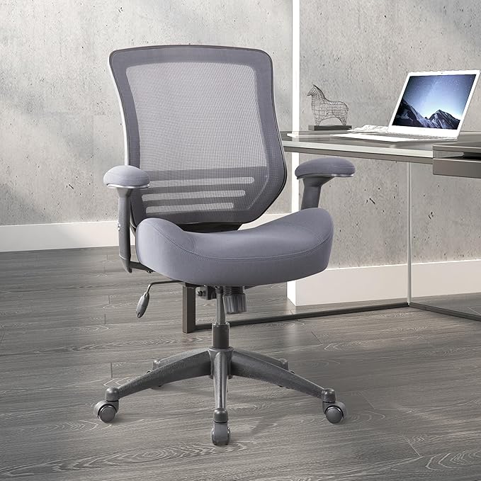 BOLISS 400lbs Ergonomic Office Chair, Home Desk Chair, Adjustable Arms, Super Soft Wide Cushion Big Mesh Chairs (Dark Grey