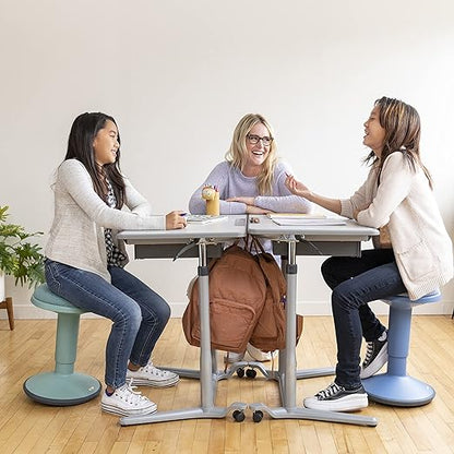 ECR4Kids Sitwell Wobble Stool with Cushion, Adjustable Height, Active Seating, Powder Blue