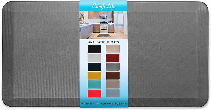 ComfiLife Anti Fatigue Floor Mat – 3/4 Inch Thick Perfect Kitchen Mat, Standing Desk Mat – Comfort at Home, Office, Garage – Durable – Stain Resistant – Non-Slip Bottom (20" x 39", Charcoal)