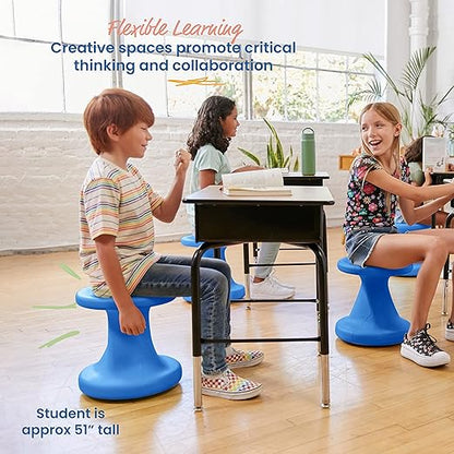 ECR4Kids Twist Wobble Stool, 14in Seat Height, Active Seating, Blue